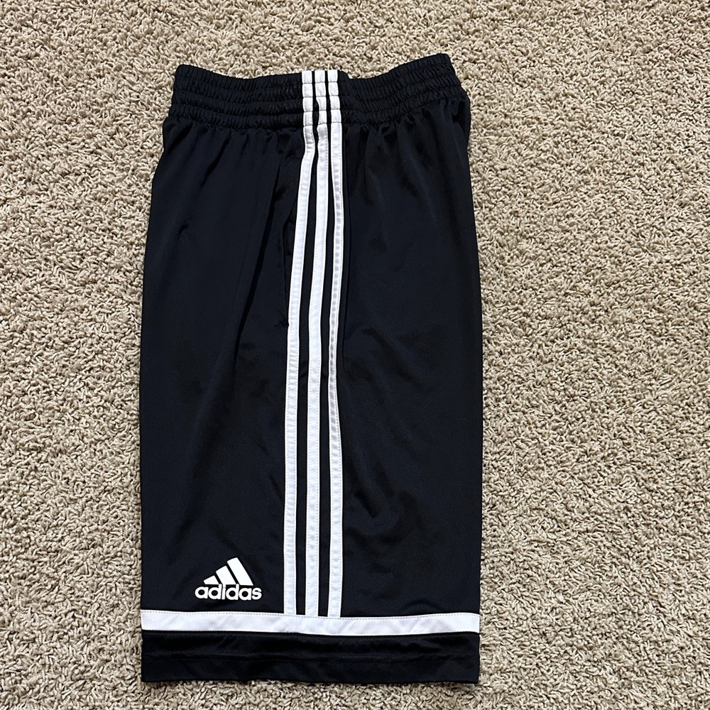 adidas Black Shorts with White Triple Stripes